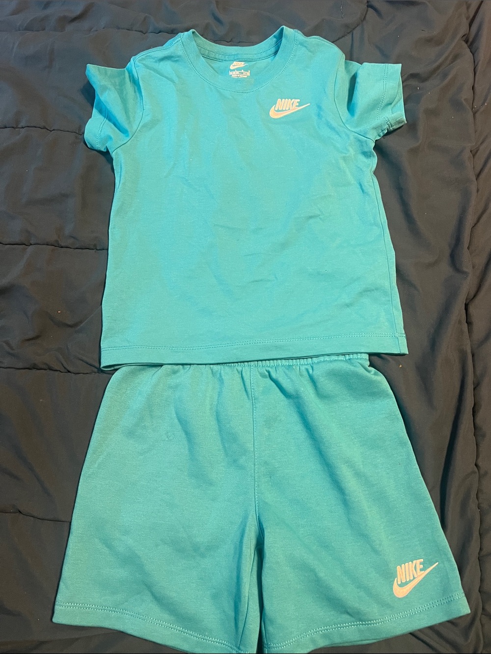 Nike Teal Short-Sleeve Pajama Set for Kids